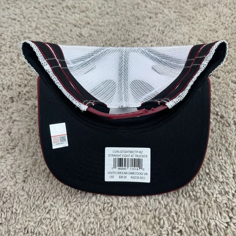 South Carolina Gamecocks Hat 47 Trucker Snapback Garnet Straight 8 Mesh Back Cap